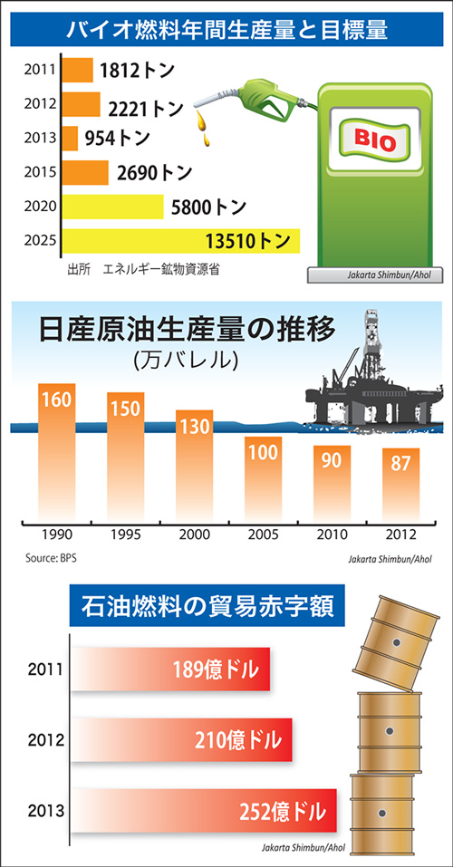 バイオ燃料の国内利用拡大　含有率引き上げ奏功　石油輸入減らす