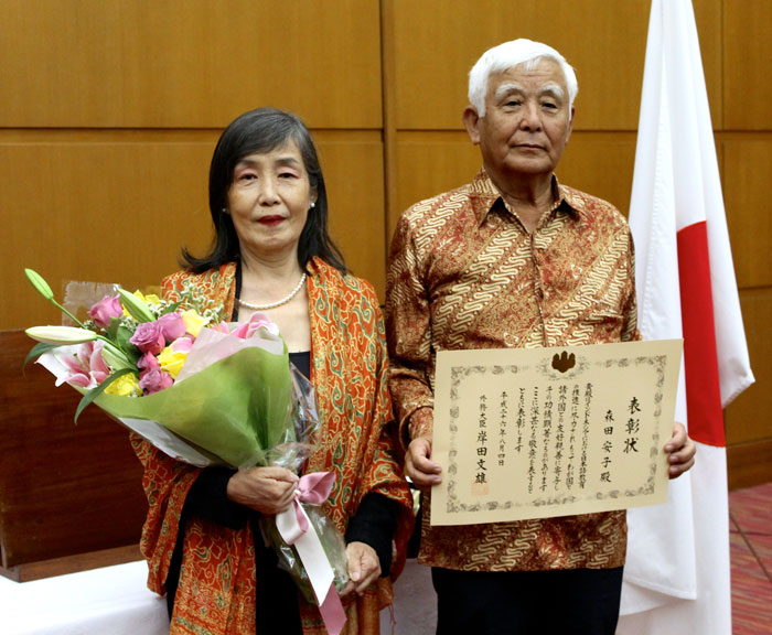 森田安子さんに外務大臣表彰　日本語の教育尽力