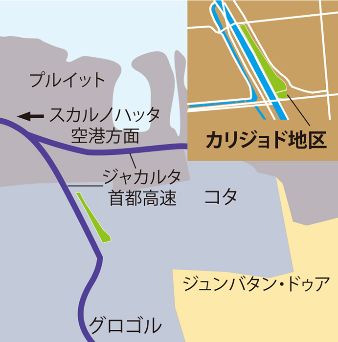 カリジョド強制撤去　最後の置屋街　１日で更地　ジャカルタ特別州　厳重警備５０００人投入