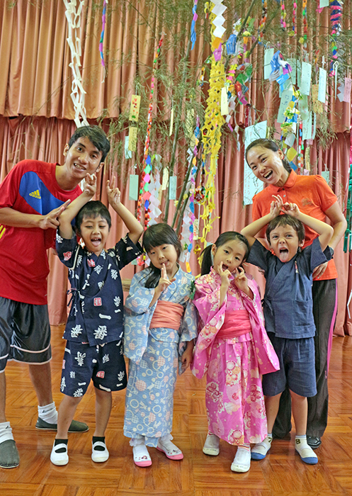 短冊に願い込め　ＪＪＳ幼稚部　一足早い七夕　