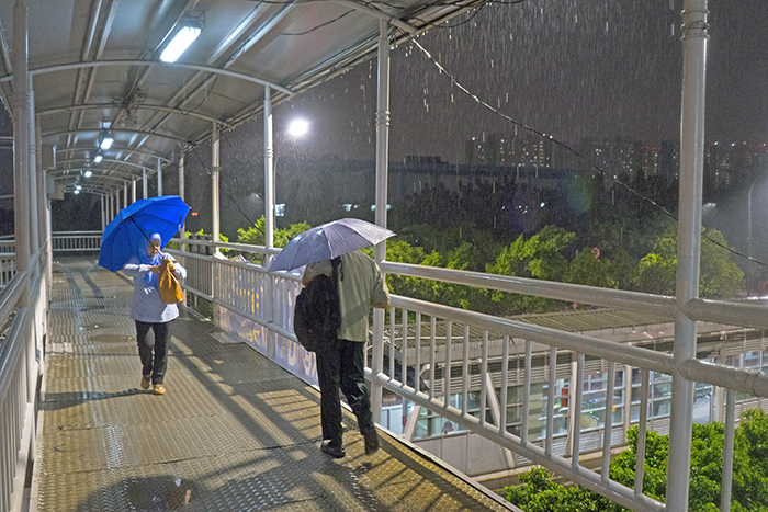 昼も夕方も豪雨