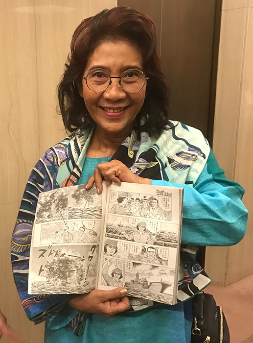 スシさん、にっこり　「ゴルゴ１３」に登場
