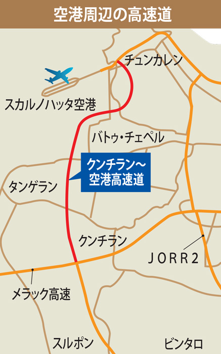 空港〜タンゲラン　高速道の建設開始　来年７月開通目指す