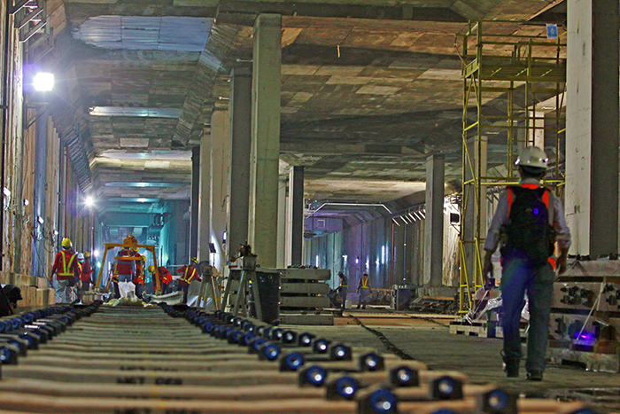 最も長いＨＩ駅　タムリン通り　地下工事着々