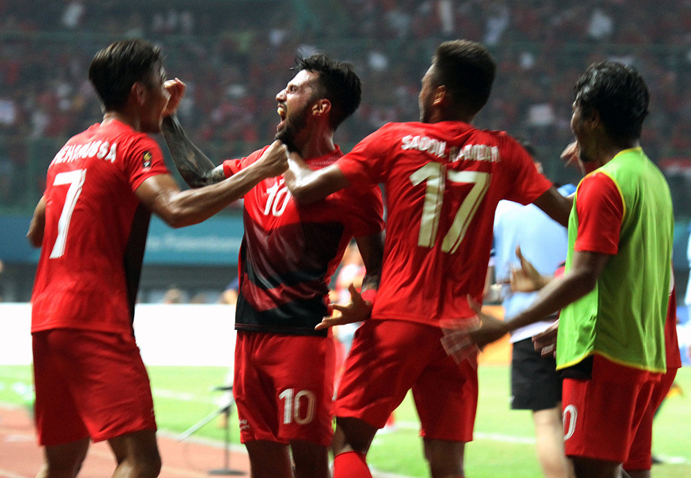４―０で初戦快勝　インドネシア代表　アジア大会男子サッカー   