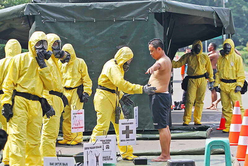 放射性物質事故を想定 スルポンで防災訓練