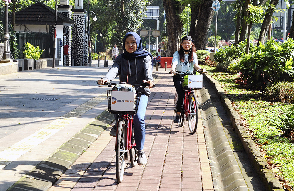 植物園に無料貸自転車