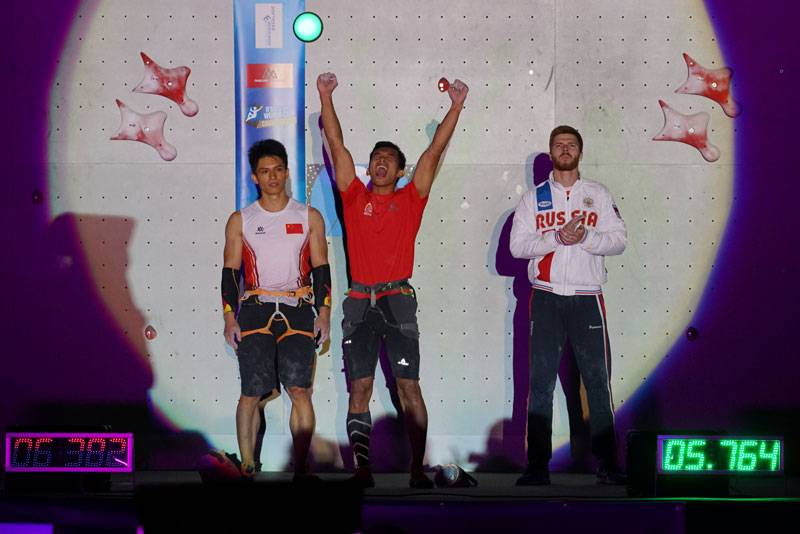 クライミング　イ選手が優勝　五輪種目男子スピード