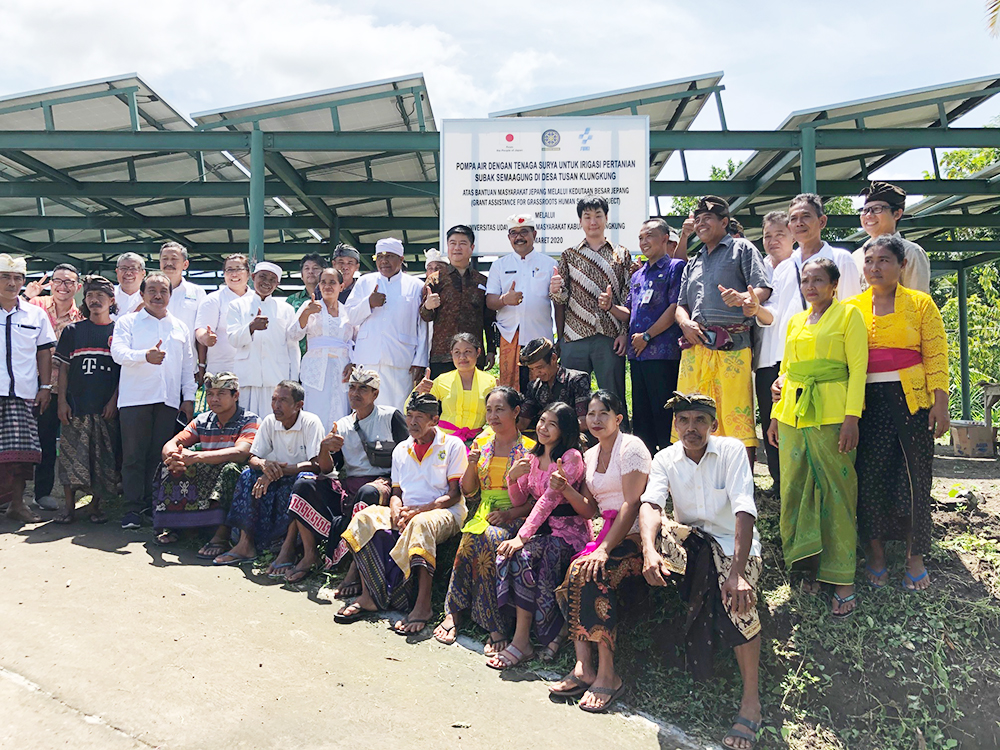 ソーラー給水設備を整備　草の根無償資金協力　バリの農村で