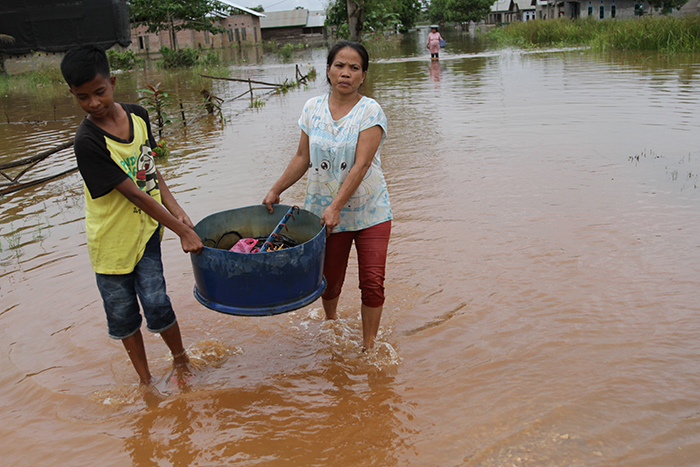 ▼洪水で354人が避難