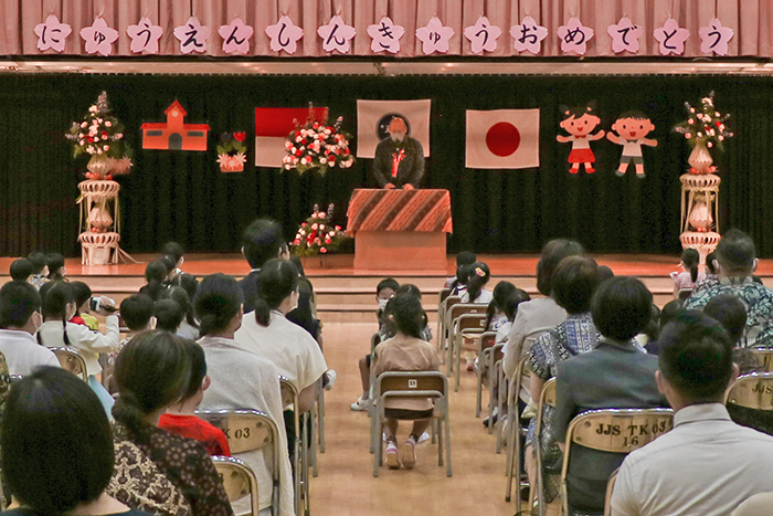 ３年ぶりの対面入園式 　全年間行事実施が目標　ＪＪＳ幼稚部  