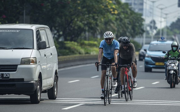 専用車線走行を呼びかけ　自転車利用者　ジャカルタ警視庁 