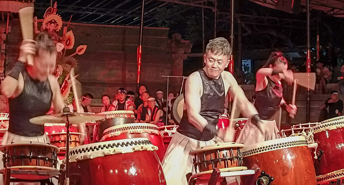 響く和太鼓の音色　梵天など５グループが参加　バリ芸術祭 