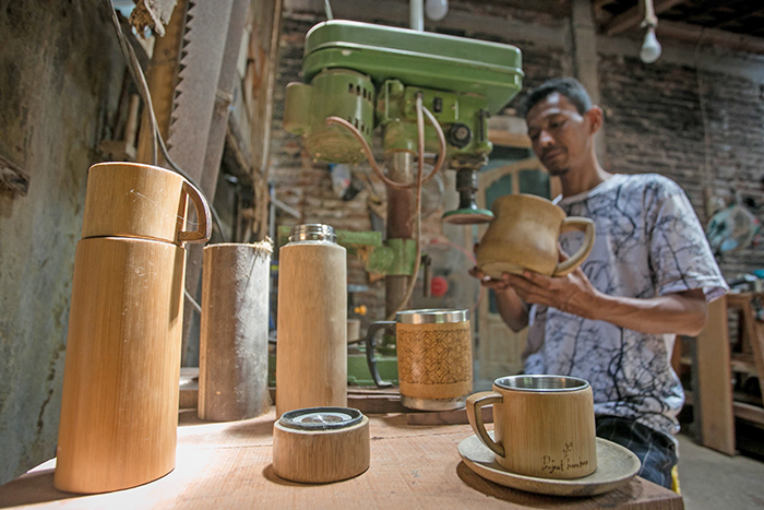 ▼竹製のタンブラー作製