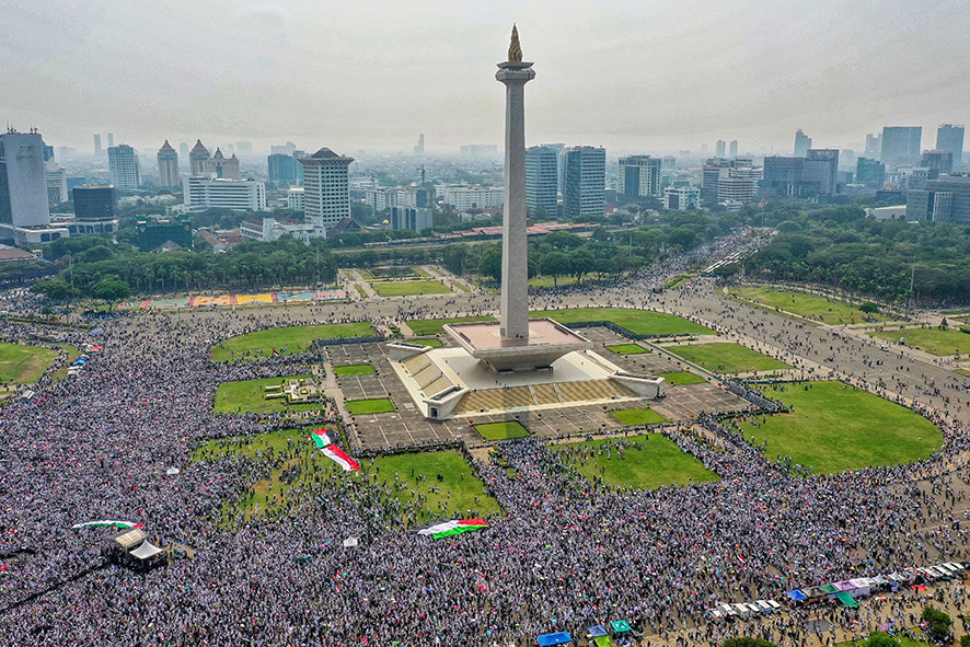 停戦訴え、200万人動員　モナス集結、主要閣僚らも　イスラエル・ガザ