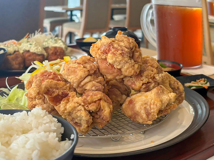 食事は大盛りで