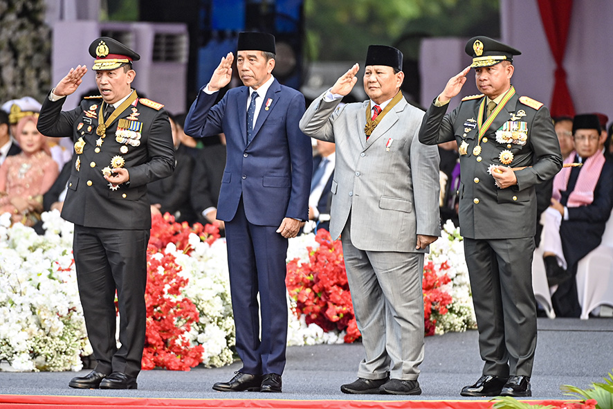 大統領選で治安維持に感謝　ジョコウィ大統領　国家警察、創立78周年