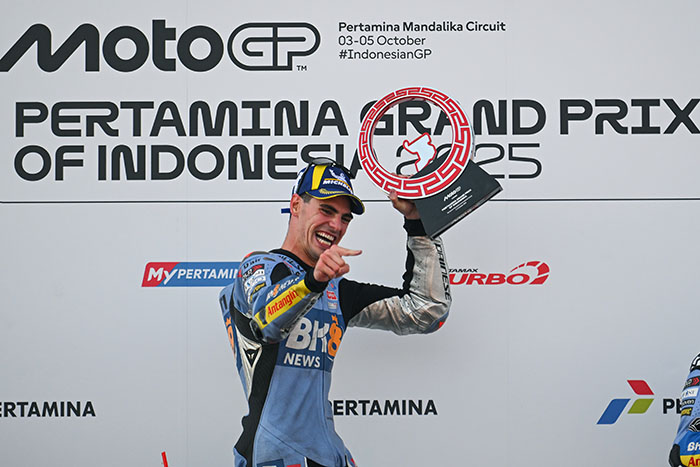 ＭｏｔｏＧＰインドネシア　王者マルケスら脱落の波乱　 アルデグエル初Ｖ   